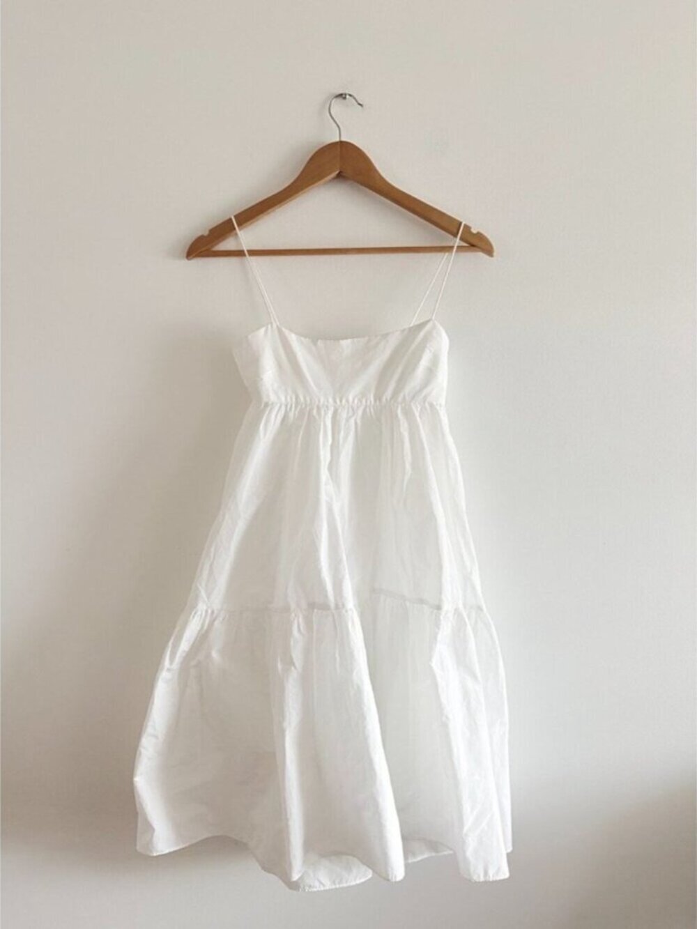 Aritzia Wilfred Poplin Satire Tiered Dress White Size XXS - Picture 5 of 8